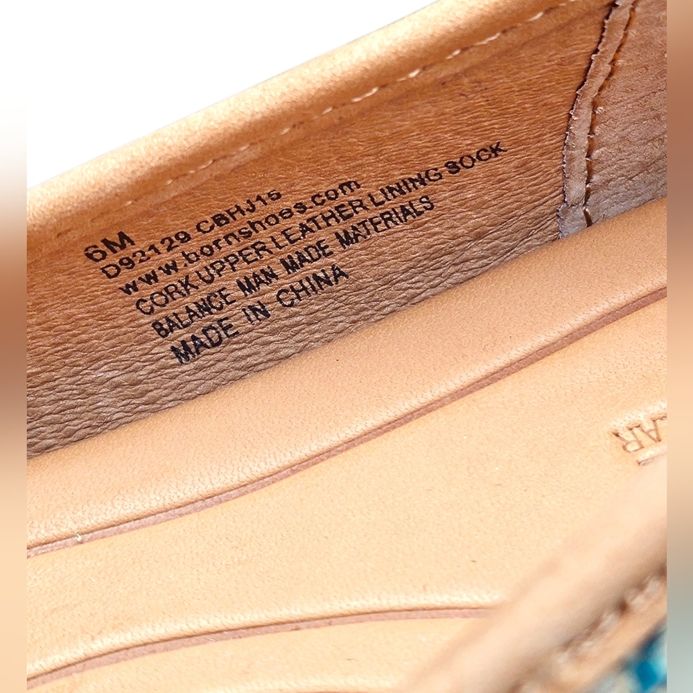 Born Aqua Snake Cork Carri Flats - Picture 6 of 6